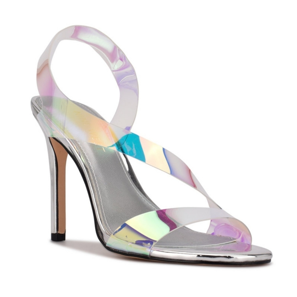 NINE WEST IIENE ALMOND TOE DRESS SANDAL STUDS 8 NIB